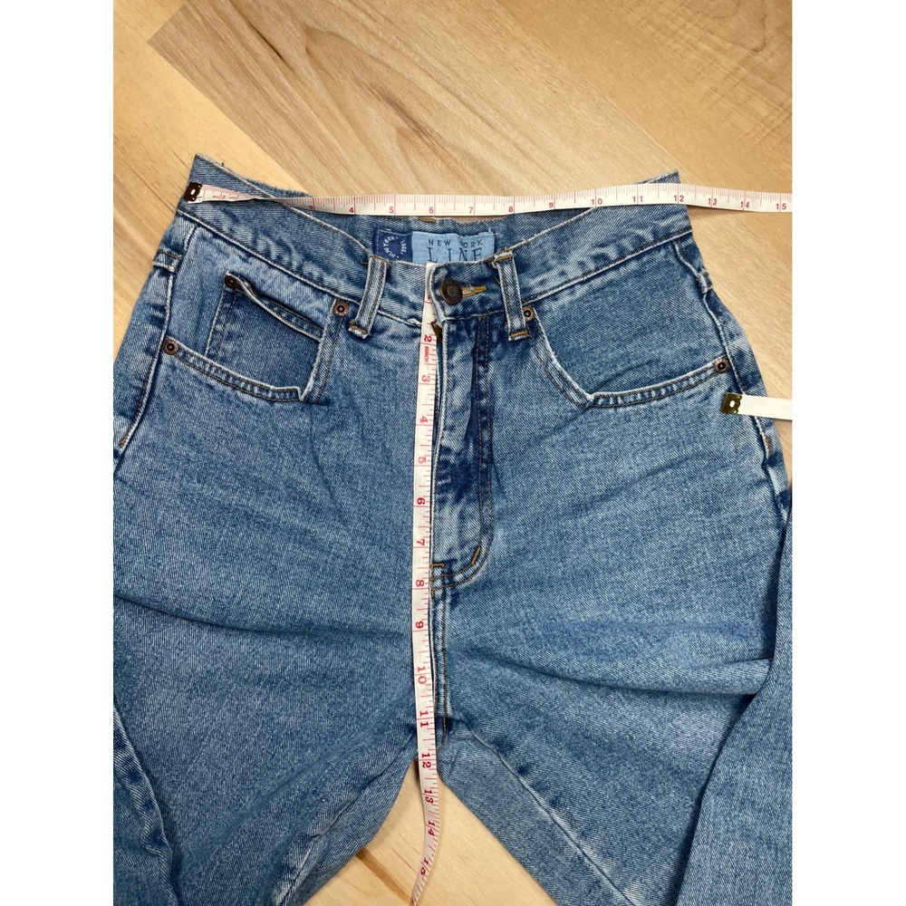 New York Line Vintage High Waisted Mom Jeans Medium Wash 100% Cotton Size 4 - Picture 4 of 8